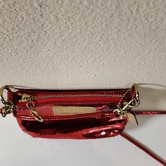 Coach Red Sequin Poppy Mini Crossbody - Picture 8 of 14